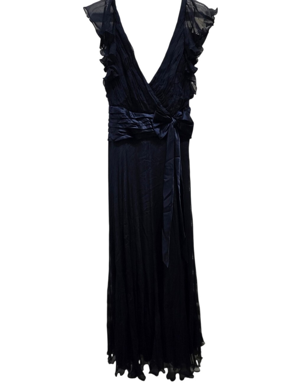 NWT Tadashi Shoji Navy Tulle and Lace Overlay Gown Sz 10